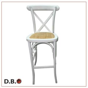 כיסא בר עץ לבן למכירה - דגם איקס